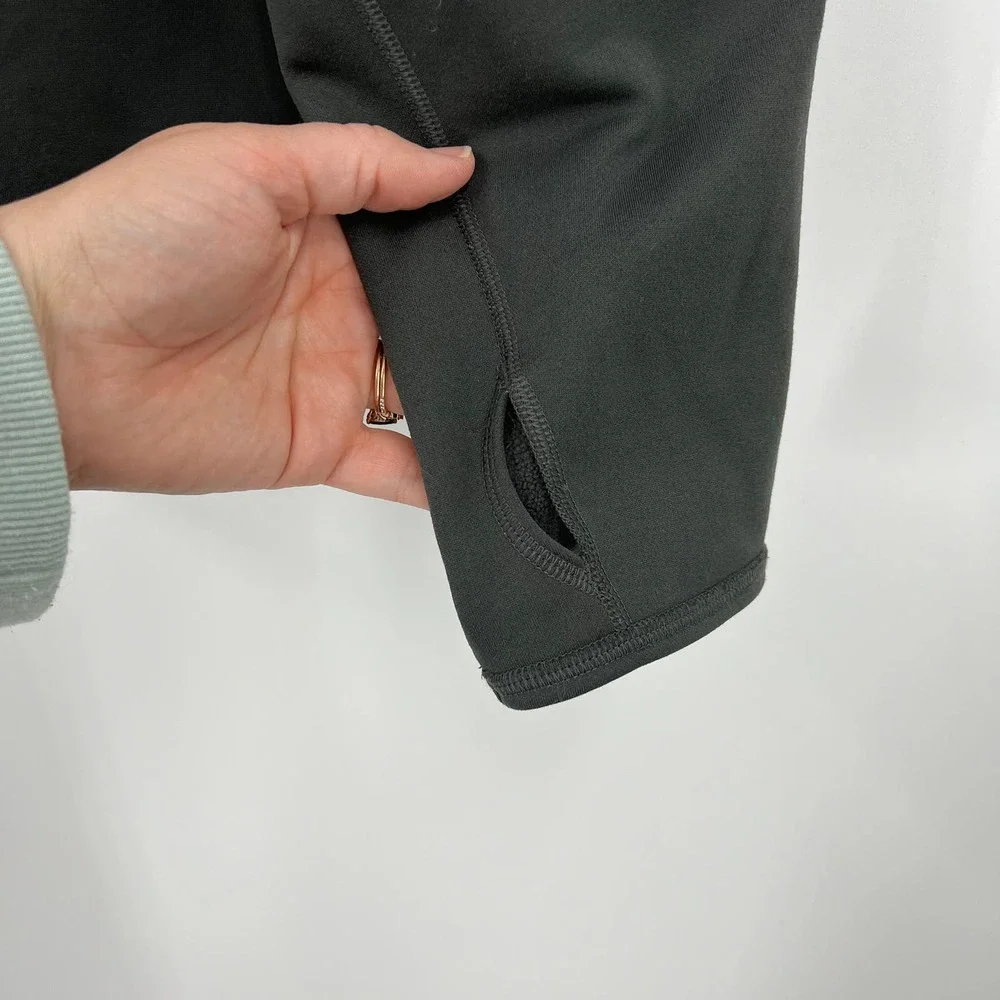 The North Face Full Zippered Classic‎ Fleece Dark Gray Thumb Holes Men's XL